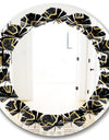 Gold Retro 80s - Modern Round or Oval Wall Mirror - Leaves