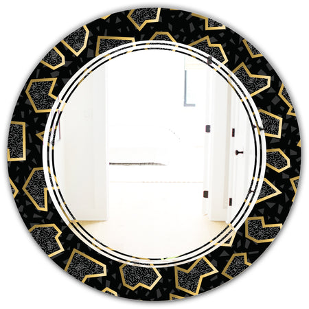 Gold Retro 80s - Modern Round or Oval Wall Mirror - Triple C