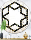 Gold Retro 80s - Modern Round or Oval Wall Mirror - Hexagon Star