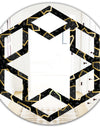 Gold Retro 80s - Modern Round or Oval Wall Mirror - Hexagon Star