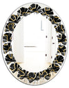 Gold Retro 80s - Modern Round or Oval Wall Mirror - Leaves