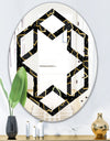 Gold Retro 80s - Modern Round or Oval Wall Mirror - Hexagon Star