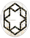 Gold Retro 80s - Modern Round or Oval Wall Mirror - Hexagon Star