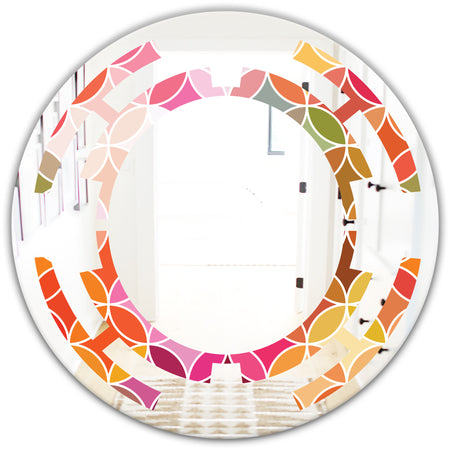 Geometrical Retro Design II - Modern Round or Oval Wall Mirror - Space