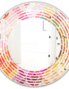 Geometrical Retro Design II - Modern Round or Oval Wall Mirror - Wave