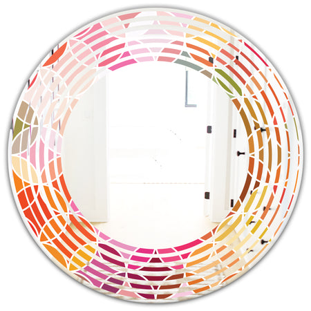 Geometrical Retro Design II - Modern Round or Oval Wall Mirror - Wave