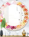 Geometrical Retro Design II - Modern Round or Oval Wall Mirror - Leaves