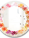 Geometrical Retro Design II - Modern Round or Oval Wall Mirror - Leaves
