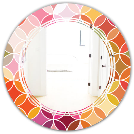 Geometrical Retro Design II - Modern Round or Oval Wall Mirror - Triple C