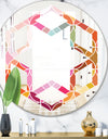 Geometrical Retro Design II - Modern Round or Oval Wall Mirror - Hexagon Star
