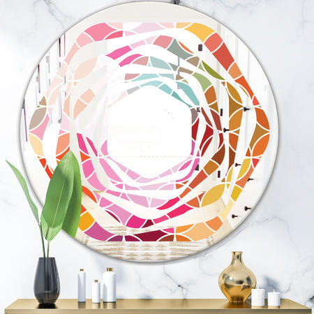 Geometrical Retro Design II - Modern Round or Oval Wall Mirror - Whirl