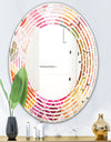 Geometrical Retro Design II - Modern Round or Oval Wall Mirror - Wave