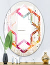 Geometrical Retro Design II - Modern Round or Oval Wall Mirror - Hexagon Star