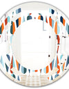 Retro Abstract Drops V - Modern Round or Oval Wall Mirror - Space