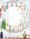 Retro Abstract Drops V - Modern Round or Oval Wall Mirror - Wave