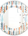 Retro Abstract Drops V - Modern Round or Oval Wall Mirror - Wave