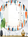 Retro Abstract Drops V - Modern Round or Oval Wall Mirror - Triple C
