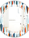 Retro Abstract Drops V - Modern Round or Oval Wall Mirror - Triple C
