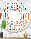 Retro Abstract Drops V - Modern Round or Oval Wall Mirror - Whirl