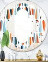 Retro Abstract Drops V - Modern Round or Oval Wall Mirror - Quatrefoil