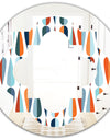 Retro Abstract Drops V - Modern Round or Oval Wall Mirror - Quatrefoil