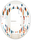 Retro Abstract Drops V - Modern Round or Oval Wall Mirror - Space