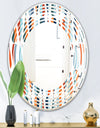 Retro Abstract Drops V - Modern Round or Oval Wall Mirror - Wave