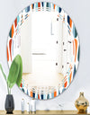 Retro Abstract Drops V - Modern Round or Oval Wall Mirror - Triple C