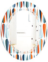 Retro Abstract Drops V - Modern Round or Oval Wall Mirror - Triple C