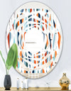 Retro Abstract Drops V - Modern Round or Oval Wall Mirror - Whirl