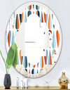 Retro Abstract Drops V - Modern Round or Oval Wall Mirror - Quatrefoil
