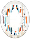 Retro Abstract Drops V - Modern Round or Oval Wall Mirror - Quatrefoil