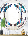 Retro Abstract Drops VIII - Modern Round or Oval Wall Mirror - Space