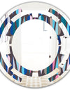 Retro Abstract Drops VIII - Modern Round or Oval Wall Mirror - Space