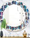 Retro Abstract Drops VIII - Modern Round or Oval Wall Mirror - Leaves