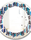 Retro Abstract Drops VIII - Modern Round or Oval Wall Mirror - Leaves