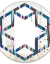 Retro Abstract Drops VIII - Modern Round or Oval Wall Mirror - Hexagon Star
