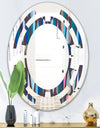Retro Abstract Drops VIII - Modern Round or Oval Wall Mirror - Space