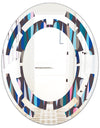 Retro Abstract Drops VIII - Modern Round or Oval Wall Mirror - Space