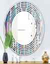 Retro Abstract Drops VIII - Modern Round or Oval Wall Mirror - Wave