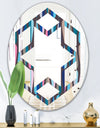 Retro Abstract Drops VIII - Modern Round or Oval Wall Mirror - Hexagon Star