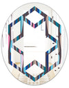 Retro Abstract Drops VIII - Modern Round or Oval Wall Mirror - Hexagon Star