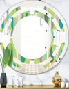 Retro Abstract Drops VI - Modern Round or Oval Wall Mirror - Space