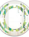 Retro Abstract Drops VI - Modern Round or Oval Wall Mirror - Space