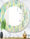 Retro Abstract Drops VI - Modern Round or Oval Wall Mirror - Wave