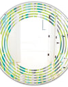 Retro Abstract Drops VI - Modern Round or Oval Wall Mirror - Wave