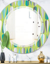 Retro Abstract Drops VI - Modern Round or Oval Wall Mirror - Triple C