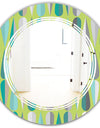 Retro Abstract Drops VI - Modern Round or Oval Wall Mirror - Triple C