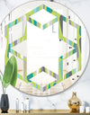Retro Abstract Drops VI - Modern Round or Oval Wall Mirror - Hexagon Star