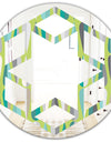 Retro Abstract Drops VI - Modern Round or Oval Wall Mirror - Hexagon Star